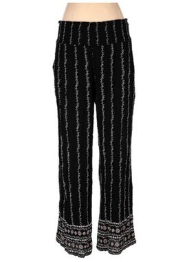 Joe Benbasset Black Flare-Leg Printed Pull-On Pants
